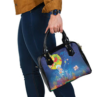Palau Shoulder Handbag Jellyfish with Coral Reefs Ocean Vibe and Tapa Pattern LT03 - Polynesian Pride