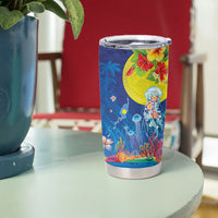 Palau Tumbler Cup Jellyfish with Coral Reefs Ocean Vibe and Tapa Pattern LT03 - Polynesian Pride
