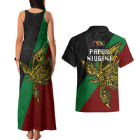 Papua New Guinea East New Britain Province Couples Matching Tank Maxi Dress and Hawaiian Shirt PNG Birds Of Paradise Polynesian Arty Style LT03 - Polynesian Pride