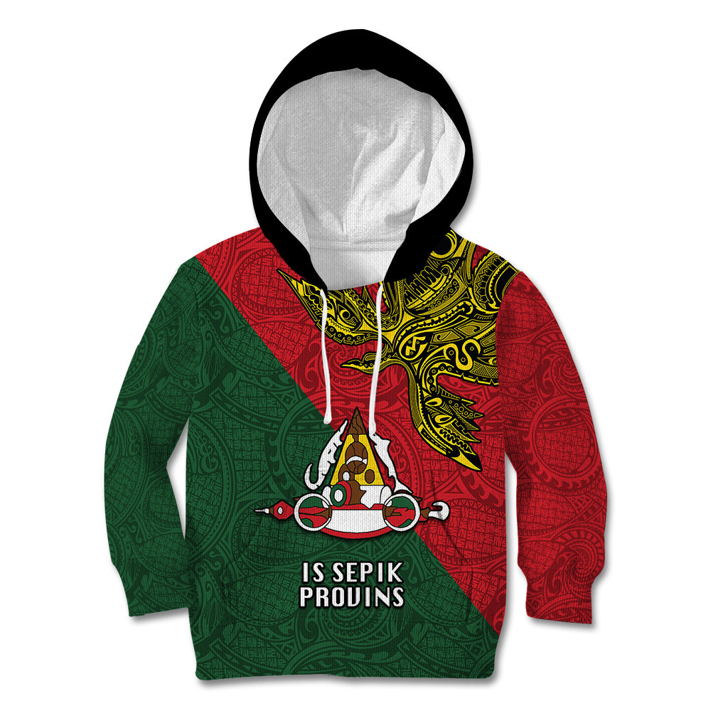 Papua New Guinea East Sepik Province Kid Hoodie PNG Birds Of Paradise Polynesian Arty Style LT03 Hoodie Green - Polynesian Pride