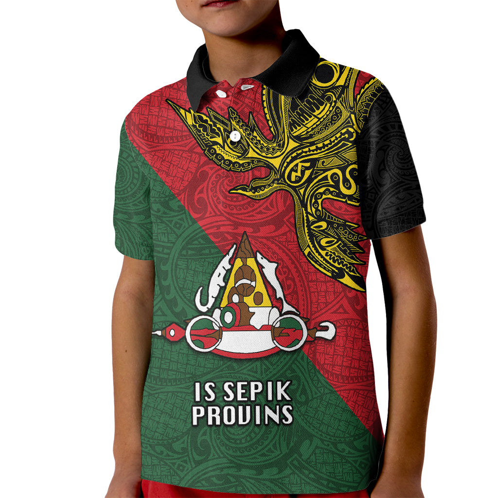 Papua New Guinea East Sepik Province Kid Polo Shirt PNG Birds Of Paradise Polynesian Arty Style LT03 Kid Green - Polynesian Pride