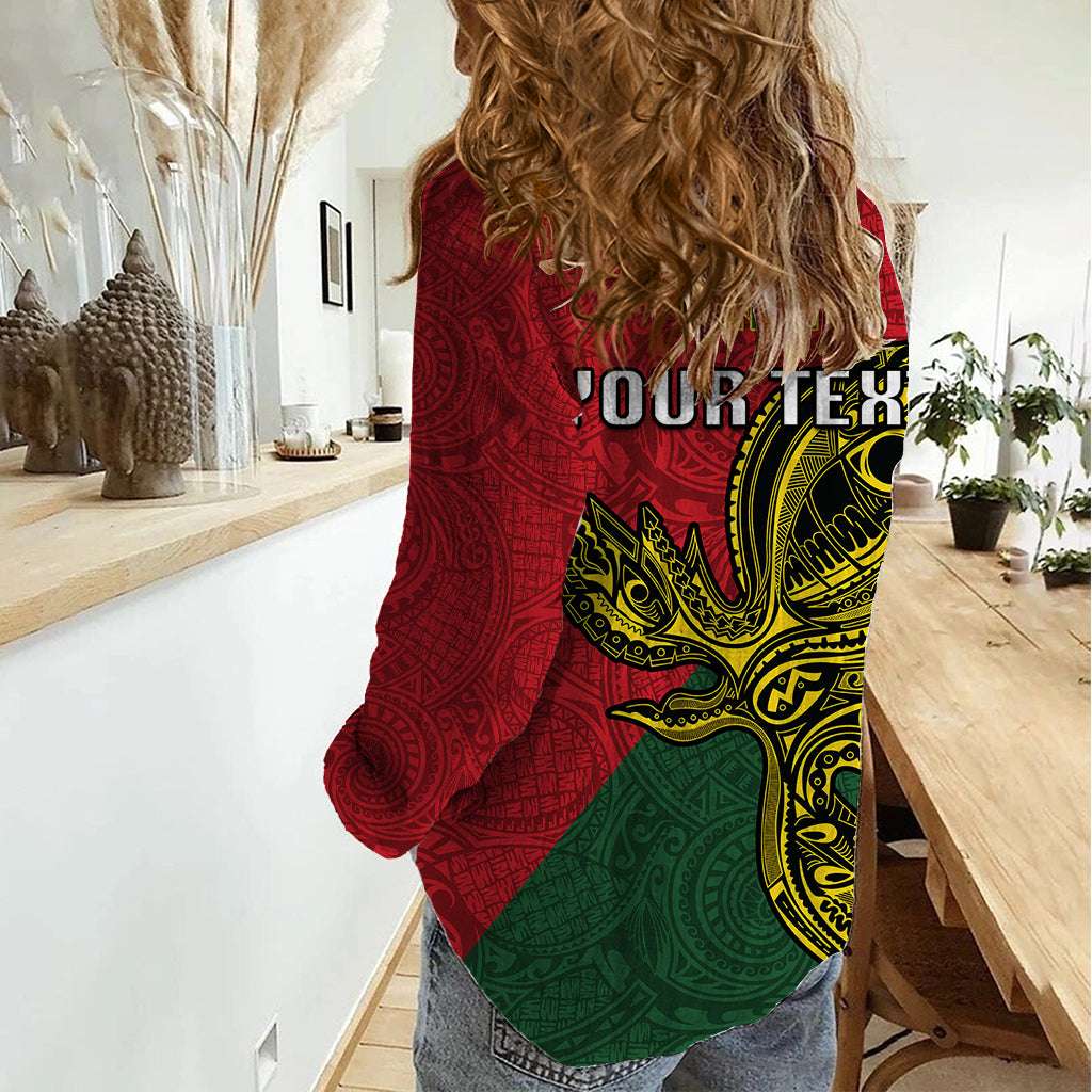 Custom Papua New Guinea East Sepik Province Women Casual Shirt PNG Birds Of Paradise Polynesian Arty Style LT03 - Polynesian Pride
