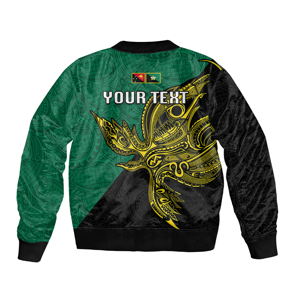 Custom Papua New Guinea Enga Province Bomber Jacket PNG Birds Of Paradise Polynesian Arty Style LT03 - Polynesian Pride