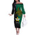 Custom Papua New Guinea Enga Province Off The Shoulder Long Sleeve Dress PNG Birds Of Paradise Polynesian Arty Style LT03 Women Green - Polynesian Pride