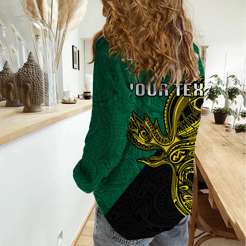 Custom Papua New Guinea Enga Province Women Casual Shirt PNG Birds Of Paradise Polynesian Arty Style LT03 - Polynesian Pride