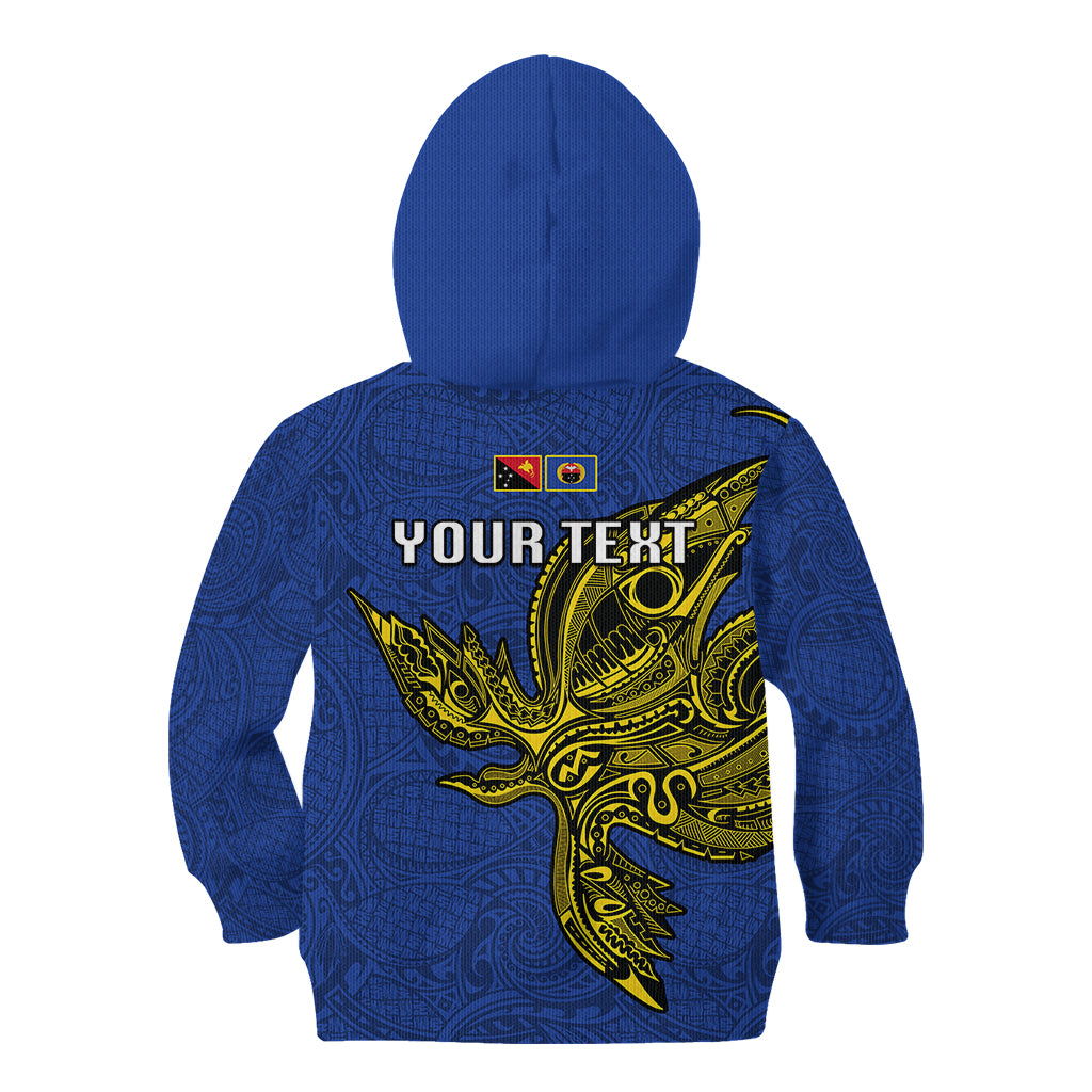Custom Papua New Guinea Gulf Province Kid Hoodie PNG Birds Of Paradise Polynesian Arty Style LT03 - Polynesian Pride