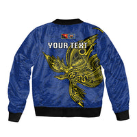 Custom Papua New Guinea Gulf Province Sleeve Zip Bomber Jacket PNG Birds Of Paradise Polynesian Arty Style LT03 - Polynesian Pride