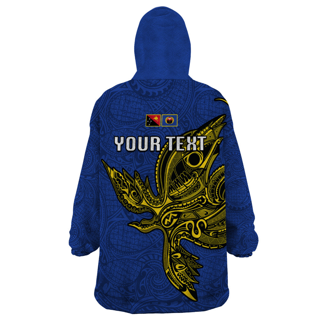 Custom Papua New Guinea Gulf Province Wearable Blanket Hoodie PNG Birds Of Paradise Polynesian Arty Style LT03 - Polynesian Pride