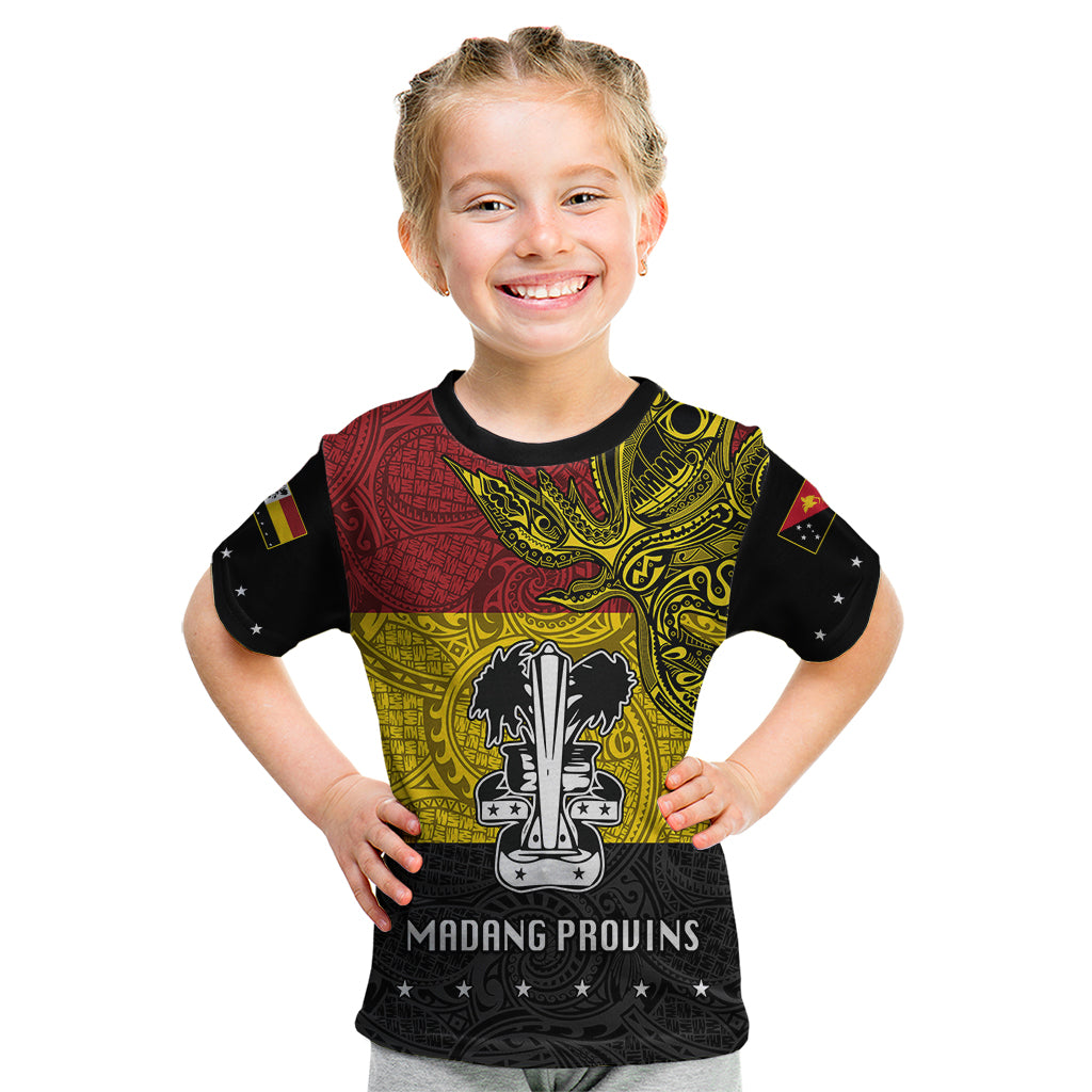 Papua New Guinea Madang Province Kid T Shirt PNG Birds Of Paradise Polynesian Arty Style LT03 Yellow - Polynesian Pride
