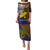 Papua New Guinea Manus Province Puletasi PNG Birds Of Paradise Polynesian Arty Style LT03 Long Dress Brown - Polynesian Pride