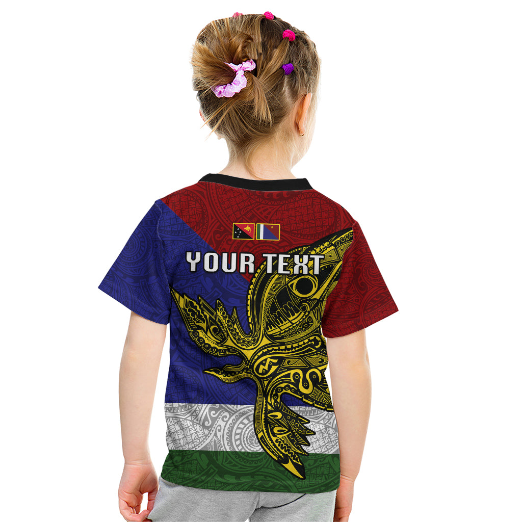Custom Papua New Guinea Milne Bay Province Kid T Shirt PNG Birds Of Paradise Polynesian Arty Style LT03 - Polynesian Pride