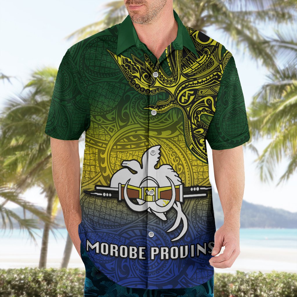 Custom Papua New Guinea Morobe Province Hawaiian Shirt PNG Birds Of Paradise Polynesian Arty Style LT03 - Polynesian Pride