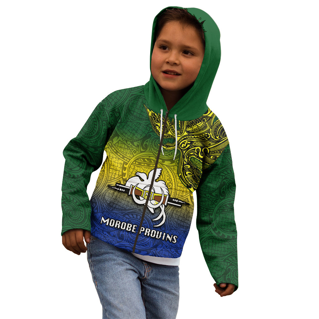 Custom Papua New Guinea Morobe Province Kid Hoodie PNG Birds Of Paradise Polynesian Arty Style LT03 - Polynesian Pride