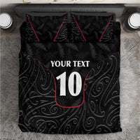 Custom New Zealand Rugby Bedding Set Maori All Black Championship 2024 and Silver Fern LT03 Black - Polynesian Pride