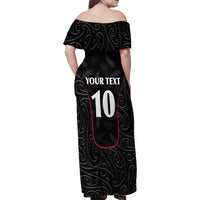 Custom New Zealand Rugby Family Matching Off Shoulder Maxi Dress and Hawaiian Shirt Maori All Black Championship 2024 and Silver Fern LT03 - Polynesian Pride