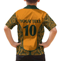 Custom Australia Rugby Championship 2024 Family Matching Tank Maxi Dress and Hawaiian Shirt Aboriginal Art Tattoo Pattern