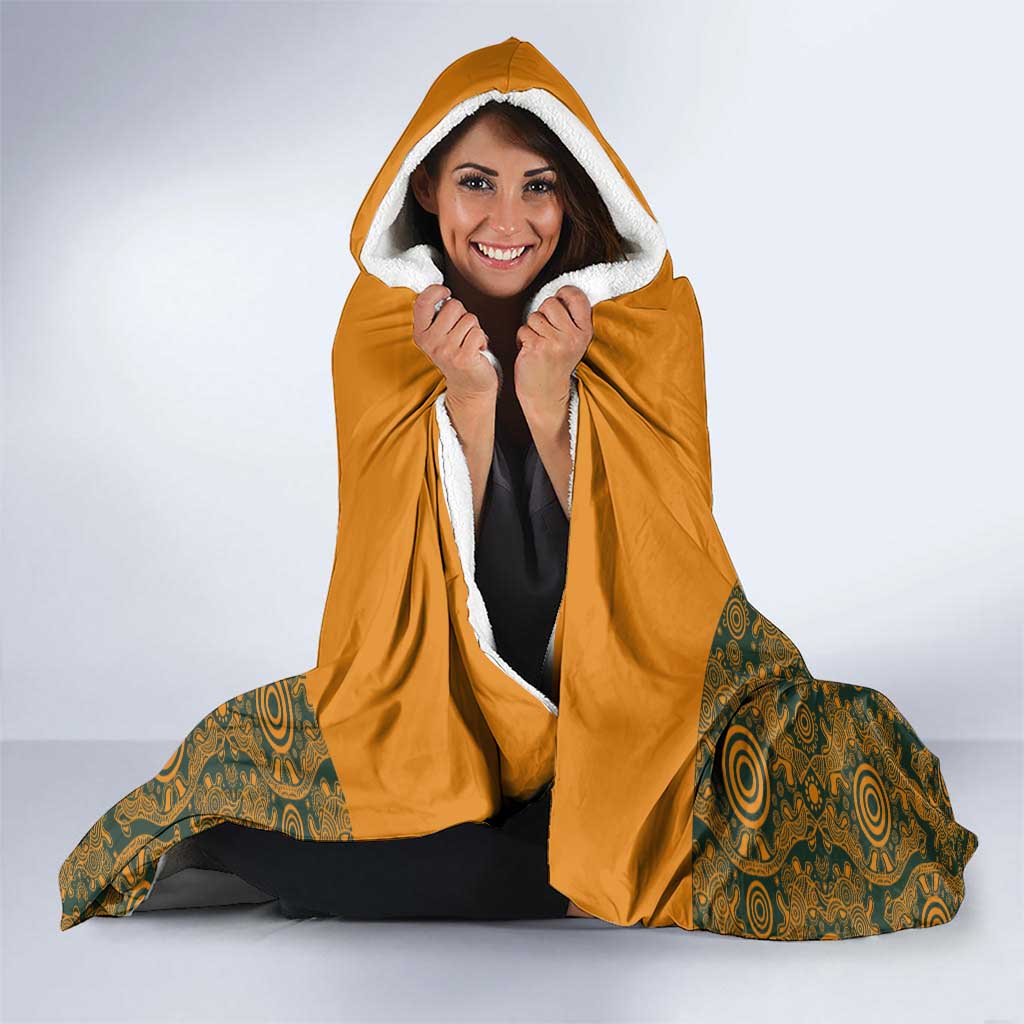 Custom Australia Rugby Championship 2024 Hooded Blanket Aboriginal Art Tattoo Pattern LT03 - Polynesian Pride