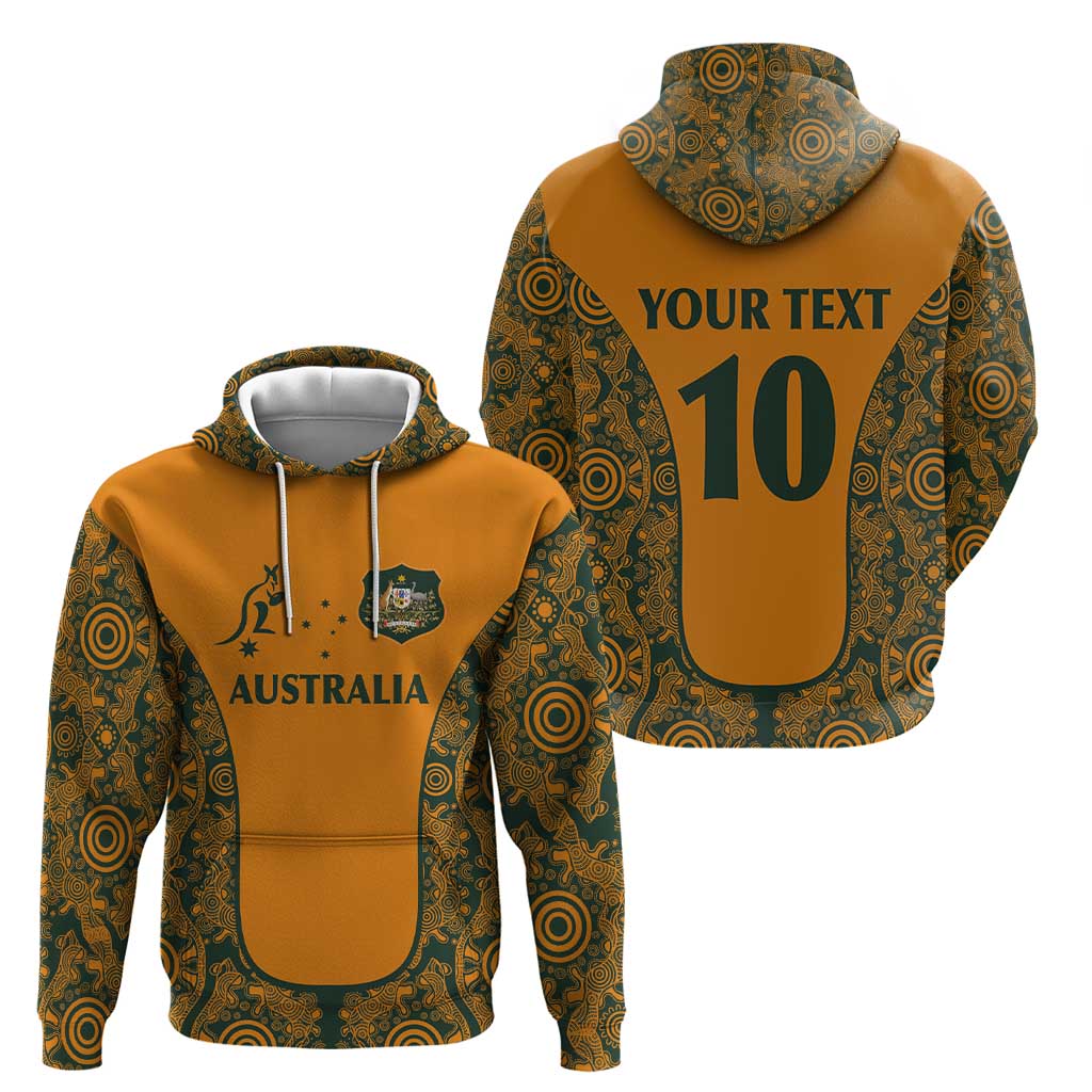 Custom Australia Rugby Championship 2024 Hoodie Aboriginal Art Tattoo Pattern LT03 - Polynesian Pride