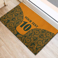 Custom Australia Rugby Championship 2024 Rubber Doormat Aboriginal Art Tattoo Pattern LT03 - Polynesian Pride