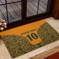 Custom Australia Rugby Championship 2024 Rubber Doormat Aboriginal Art Tattoo Pattern LT03 - Polynesian Pride