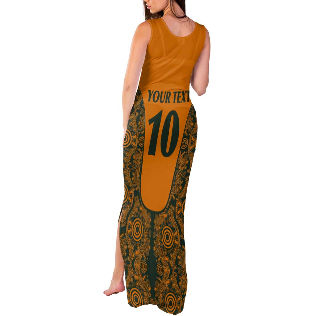 Custom Australia Rugby Championship 2024 Tank Maxi Dress Aboriginal Art Tattoo Pattern