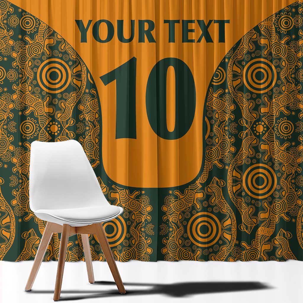 Custom Australia Rugby Championship 2024 Window Curtain Aboriginal Art Tattoo Pattern LT03 - Polynesian Pride
