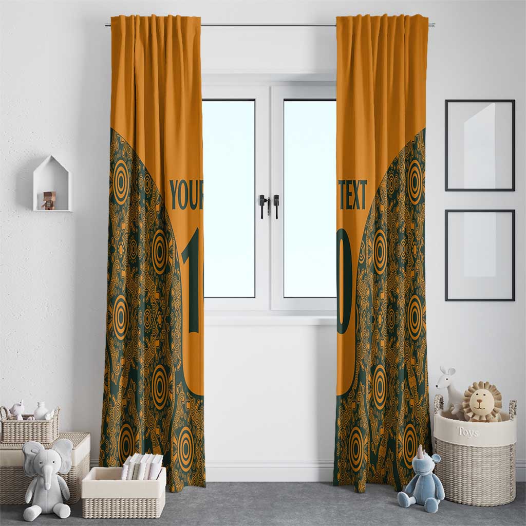 Custom Australia Rugby Championship 2024 Window Curtain Aboriginal Art Tattoo Pattern LT03 - Polynesian Pride