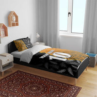 Custom New Zealand and Australia Rugby Championship 2024 Bedding Set Maori Warrior and Kangaroo Mascot with Fern Aboriginal