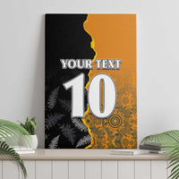 Custom New Zealand and Australia Rugby Championship 2024 Canvas Wall Art Maori Warrior and Kangaroo Mascot with Fern Aboriginal LT03 - Polynesian Pride