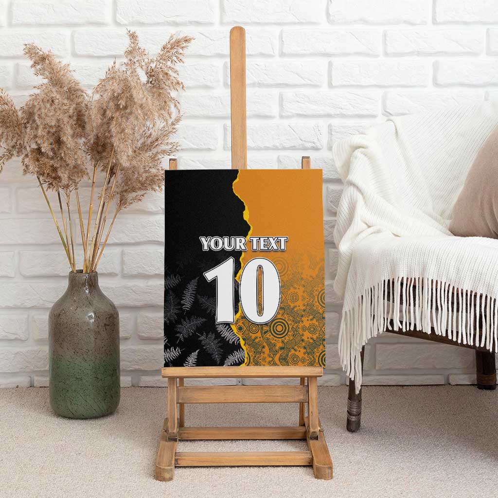 Custom New Zealand and Australia Rugby Championship 2024 Canvas Wall Art Maori Warrior and Kangaroo Mascot with Fern Aboriginal LT03 - Polynesian Pride