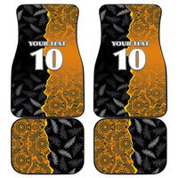 Custom New Zealand and Australia Rugby Championship 2024 Car Mats Maori Warrior and Kangaroo Mascot with Fern Aboriginal LT03 - Polynesian Pride