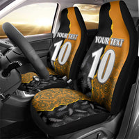 Custom New Zealand and Australia Rugby Championship 2024 Car Seat Cover Maori Warrior and Kangaroo Mascot with Fern Aboriginal LT03 - Polynesian Pride