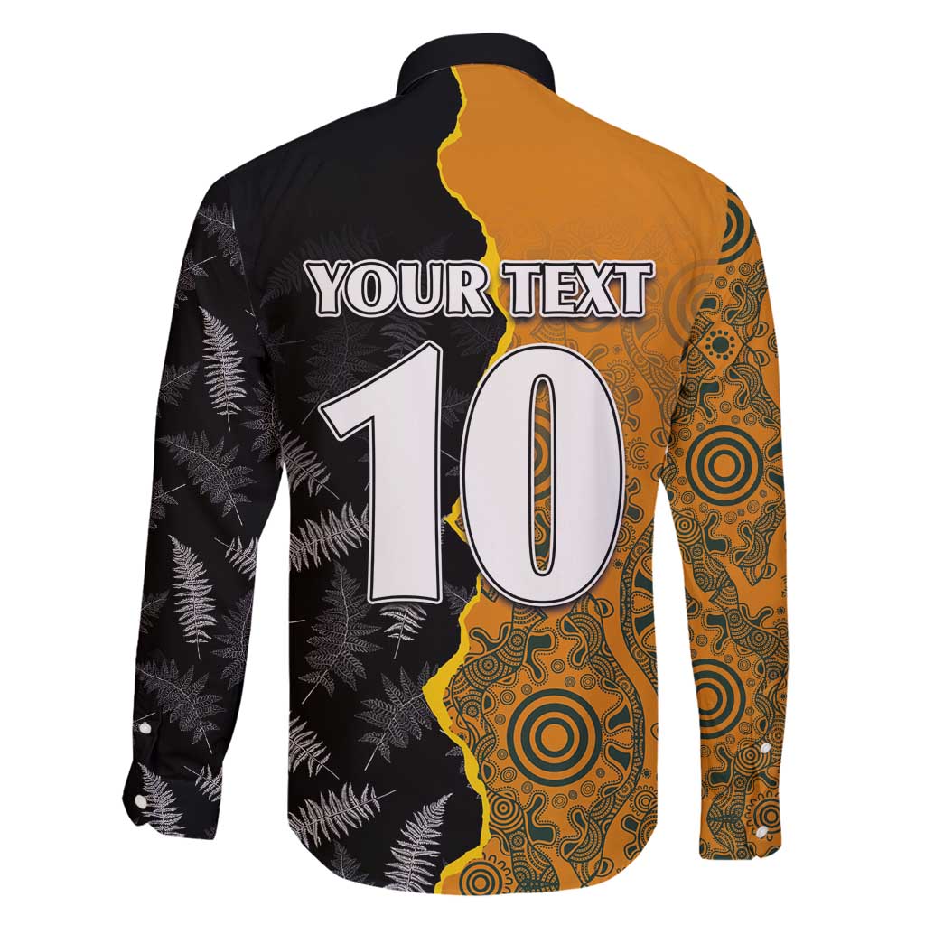 Custom New Zealand and Australia Rugby Championship 2024 Family Matching Mermaid Dress and Hawaiian Shirt Maori Warrior and Kangaroo Mascot with Fern Aboriginal LT03 - Polynesian Pride