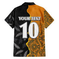 Custom New Zealand and Australia Rugby Championship 2024 Family Matching Puletasi and Hawaiian Shirt Maori Warrior and Kangaroo Mascot with Fern Aboriginal LT03 - Polynesian Pride