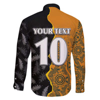 Custom New Zealand and Australia Rugby Championship 2024 Family Matching Puletasi and Hawaiian Shirt Maori Warrior and Kangaroo Mascot with Fern Aboriginal LT03 - Polynesian Pride