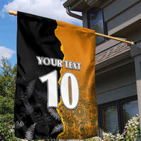 Custom New Zealand and Australia Rugby Championship 2024 Garden Flag Maori Warrior and Kangaroo Mascot with Fern Aboriginal LT03 - Polynesian Pride