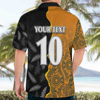 Custom New Zealand and Australia Rugby Championship 2024 Hawaiian Shirt Maori Warrior and Kangaroo Mascot with Fern Aboriginal LT03 - Polynesian Pride