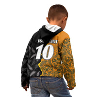 Custom New Zealand and Australia Rugby Championship 2024 Kid Hoodie Maori Warrior and Kangaroo Mascot with Fern Aboriginal LT03 - Polynesian Pride