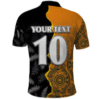Custom New Zealand and Australia Rugby Championship 2024 Polo Shirt Maori Warrior and Kangaroo Mascot with Fern Aboriginal LT03 - Polynesian Pride