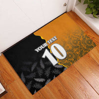 Custom New Zealand and Australia Rugby Championship 2024 Rubber Doormat Maori Warrior and Kangaroo Mascot with Fern Aboriginal LT03 - Polynesian Pride