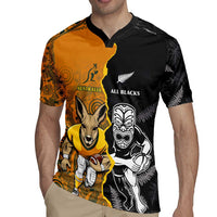 Custom New Zealand and Australia Rugby Championship 2024 Rugby Jersey Maori Warrior and Kangaroo Mascot with Fern Aboriginal LT03 - Polynesian Pride
