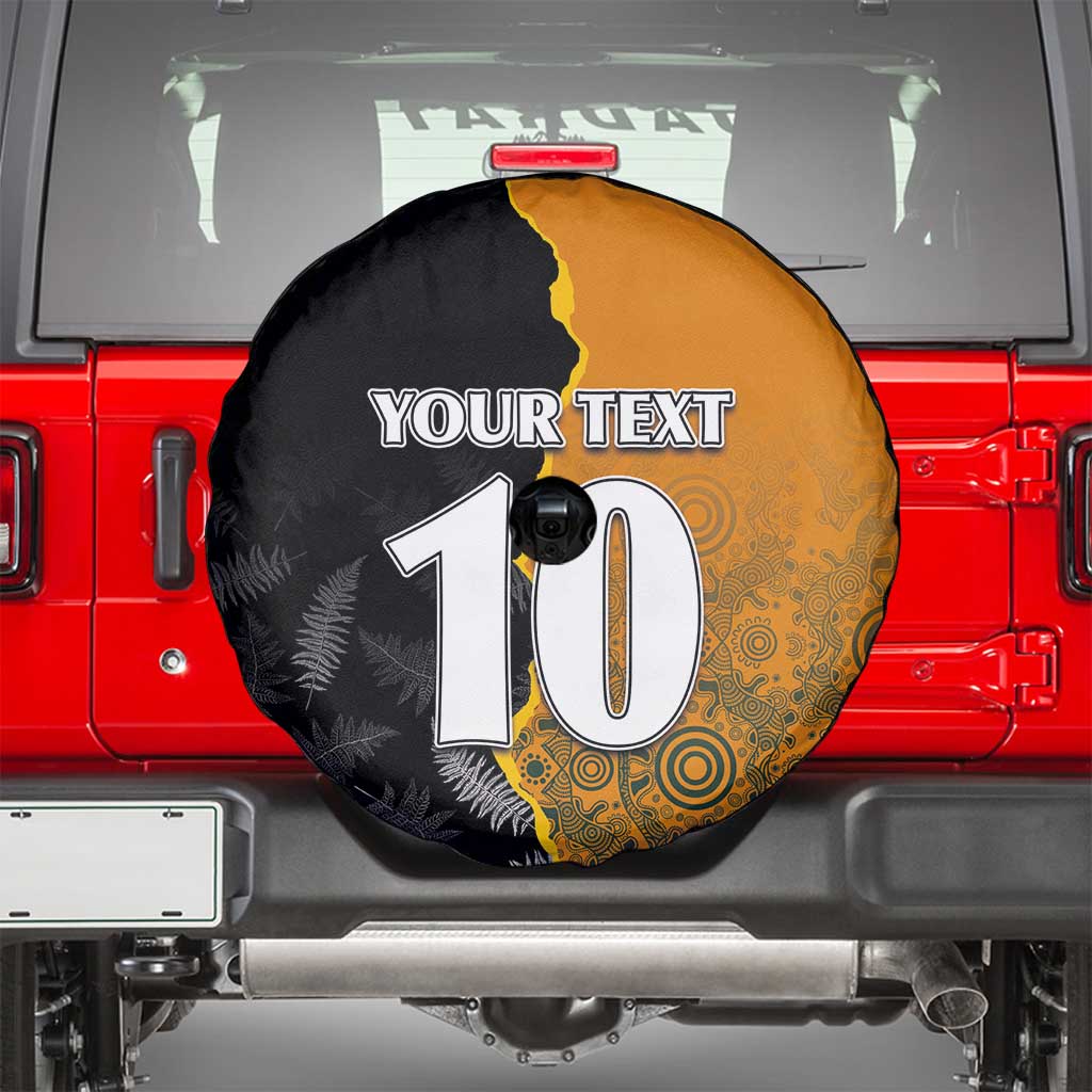 Custom New Zealand and Australia Rugby Championship 2024 Spare Tire Cover Maori Warrior and Kangaroo Mascot with Fern Aboriginal LT03 - Polynesian Pride