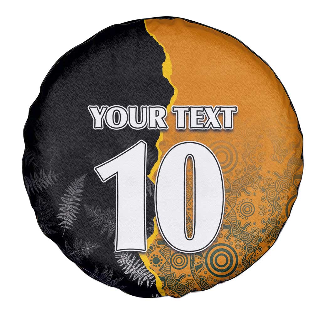 Custom New Zealand and Australia Rugby Championship 2024 Spare Tire Cover Maori Warrior and Kangaroo Mascot with Fern Aboriginal LT03 - Polynesian Pride