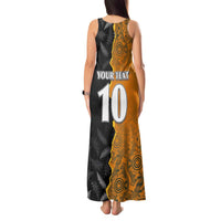 Custom New Zealand and Australia Rugby Championship 2024 Tank Maxi Dress Maori Warrior and Kangaroo Mascot with Fern Aboriginal LT03 - Polynesian Pride
