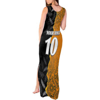 Custom New Zealand and Australia Rugby Championship 2024 Tank Maxi Dress Maori Warrior and Kangaroo Mascot with Fern Aboriginal LT03 - Polynesian Pride
