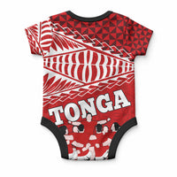 Tonga Rugby Baby Onesie Sipi Tau Dance Ngatu Pattern LT03 - Polynesian Pride