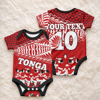 Custom Tonga Rugby Baby Onesie Sipi Tau Dance Ngatu Pattern LT03 - Polynesian Pride