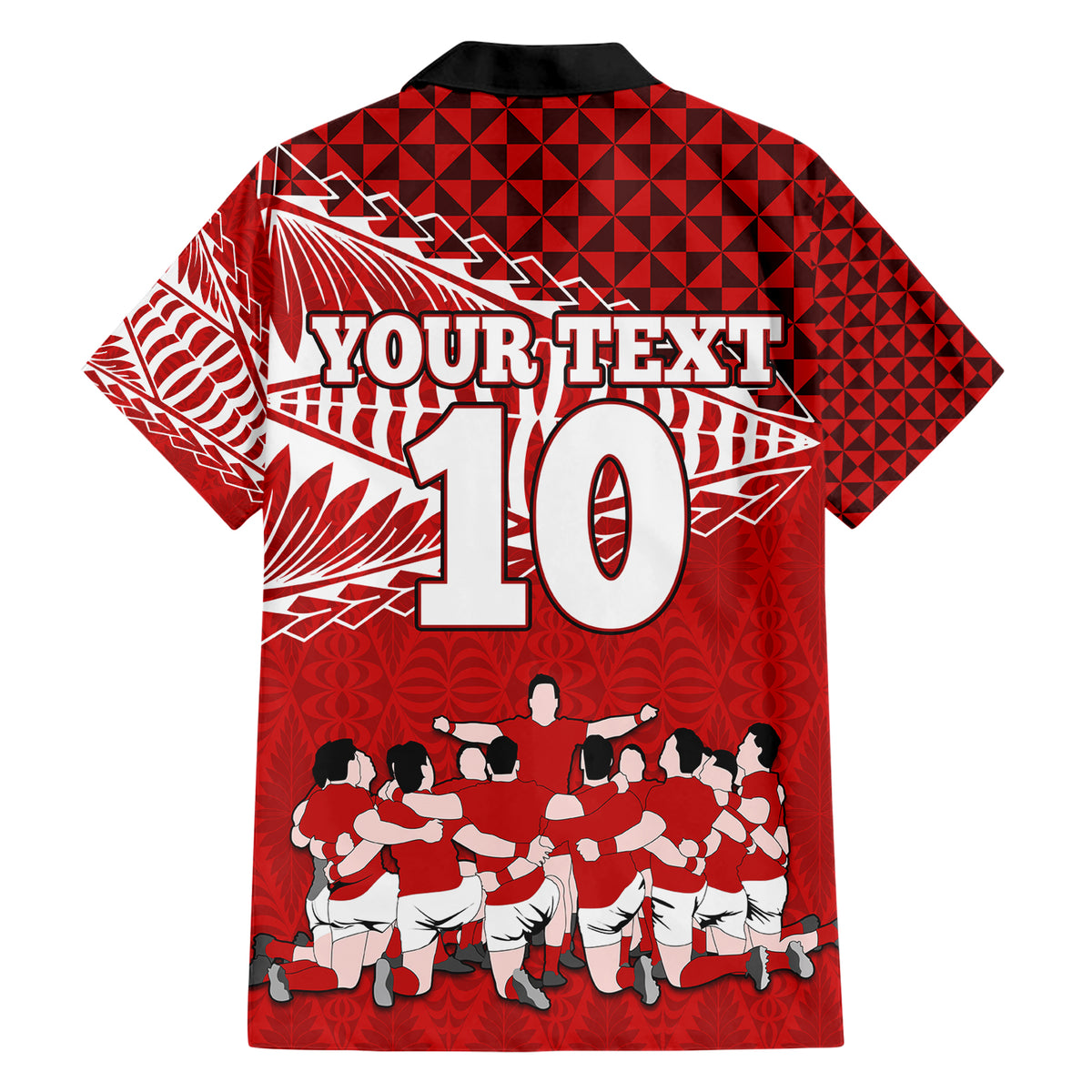 Personalised Tonga Rugby Family Matching Short Sleeve Bodycon Dress and Hawaiian Shirt Sipi Tau Dance Ngatu Pattern LT03 - Polynesian Pride