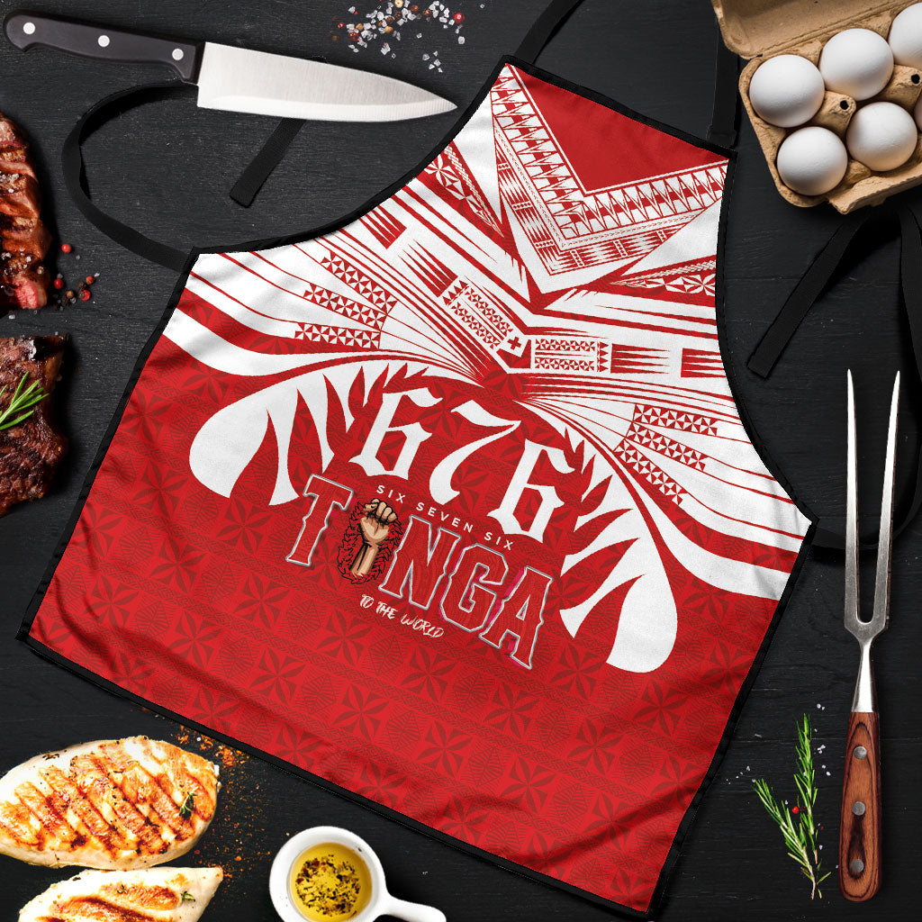 Tonga Rugby Apron Sipi Tau - Six Seven Six to the World LT03 Red - Polynesian Pride