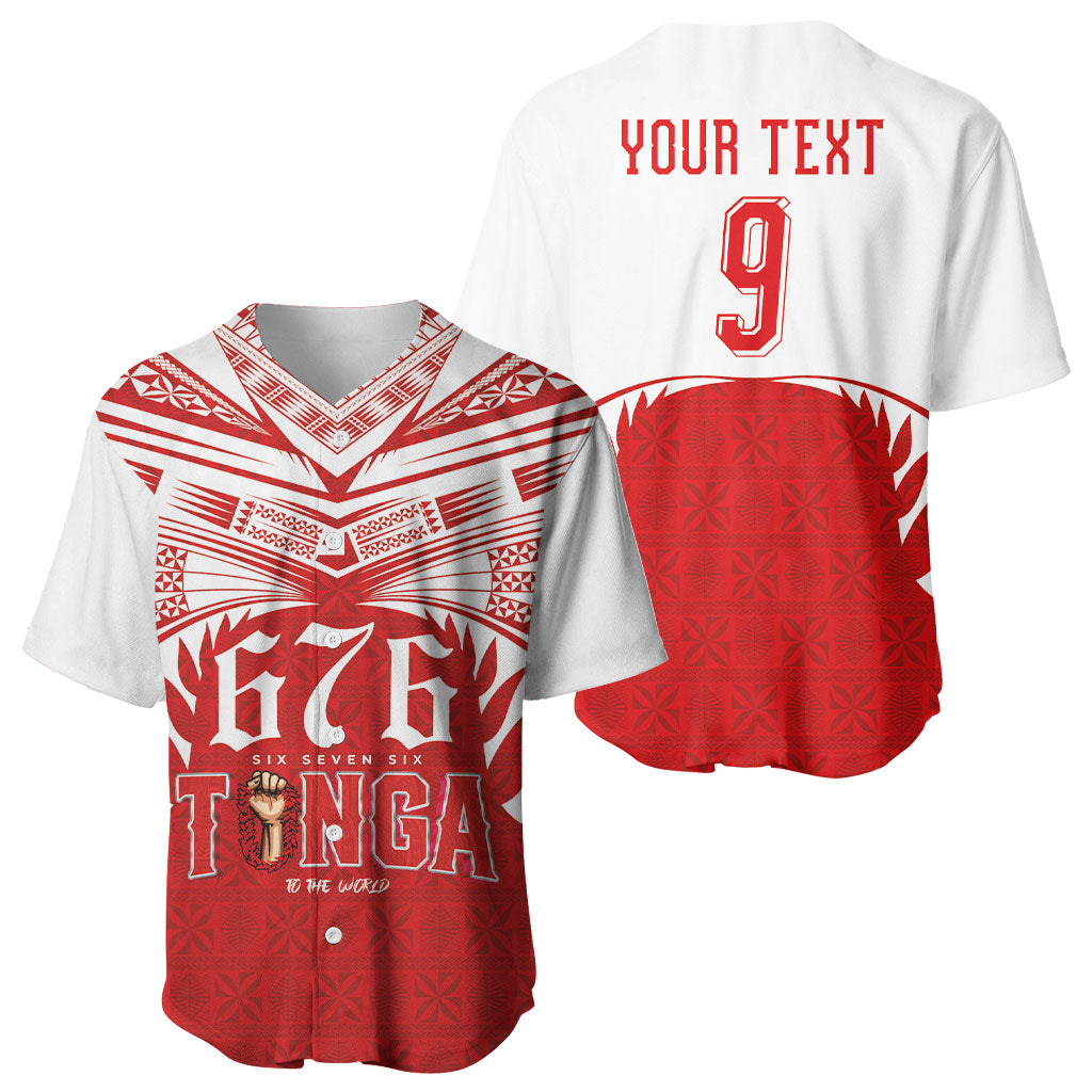 Tonga Rugby Custom Baseball Jersey Sipi Tau - Six Seven Six to the World LT03 - Polynesian Pride